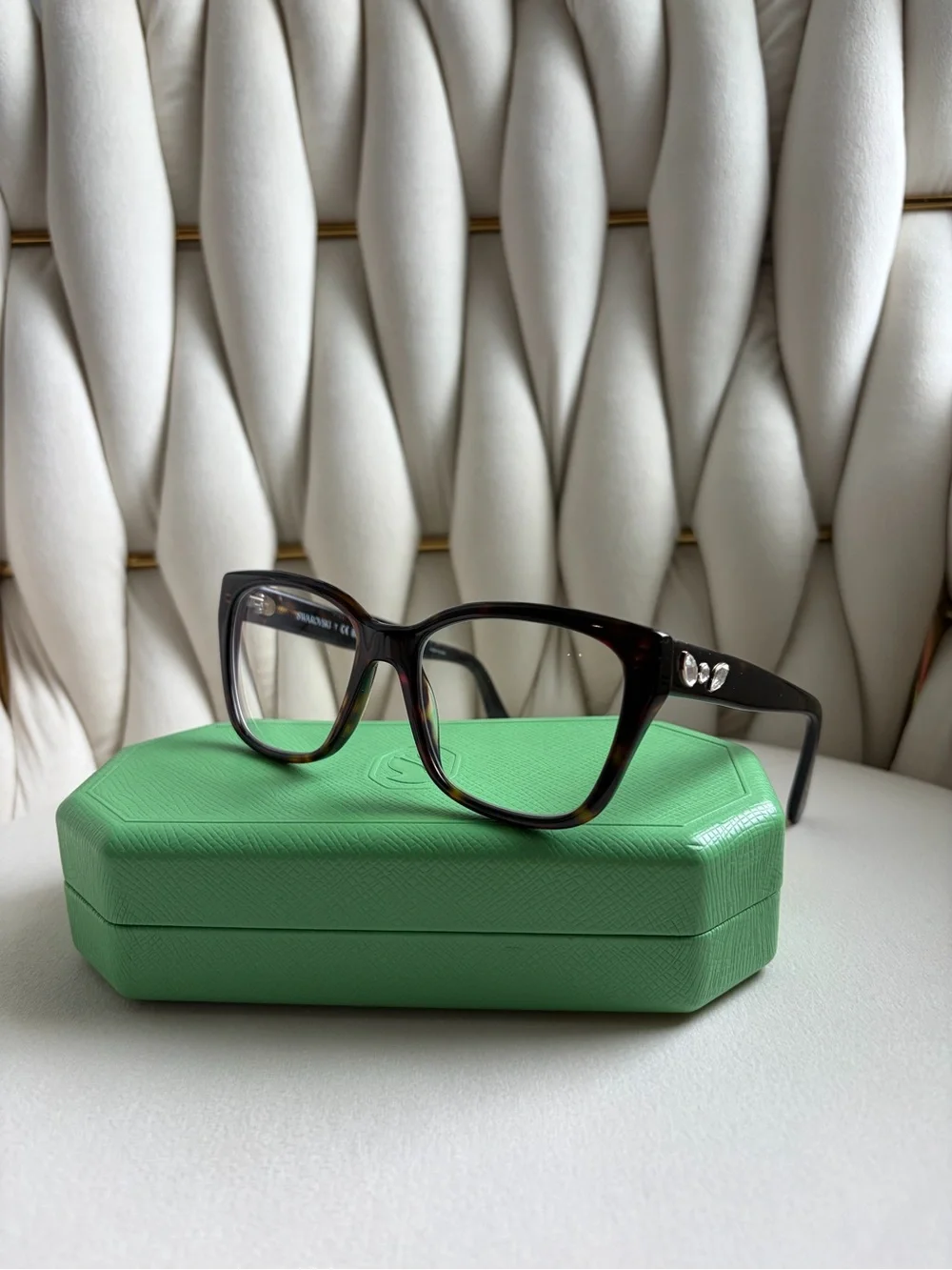 Swarovski Tortoiseshell Cat-Eye Frames with Crystal Accent